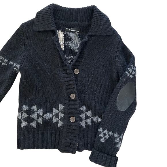 291 Venice Cardigan Sweater Wool Alpaca Button Down Black SZ3L Elbow Patch - Picture 6 of 11